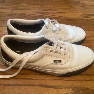 White Vans Lace Up Sneakers Women's 8